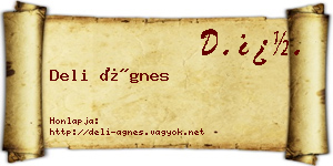 Deli Ágnes névjegykártya