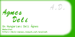 agnes deli business card